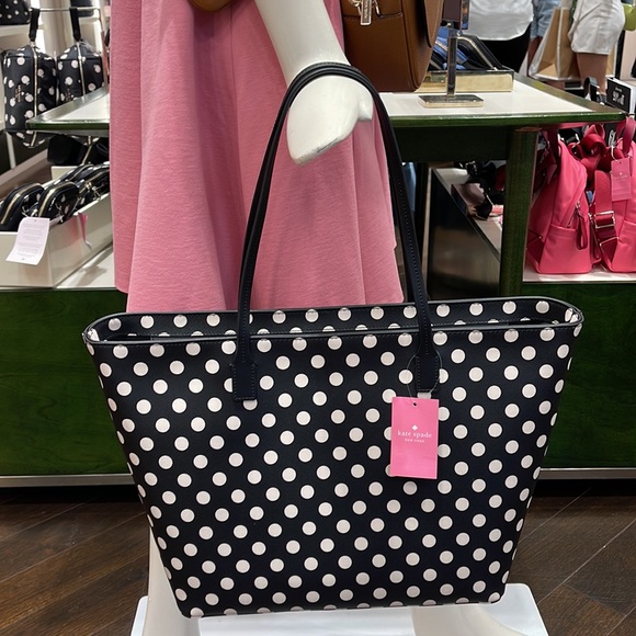 KATE SPADE SHORE STREET PICTURE DOT MARGARETA ZIP TOTE BLUE MULTI K6844 NWT $299 - Picture 5 of 16